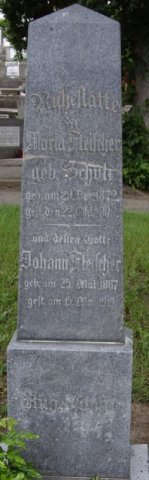 Fleischer Johann 1867-1919 Schulz Maria 1872-1909 Grabstein
